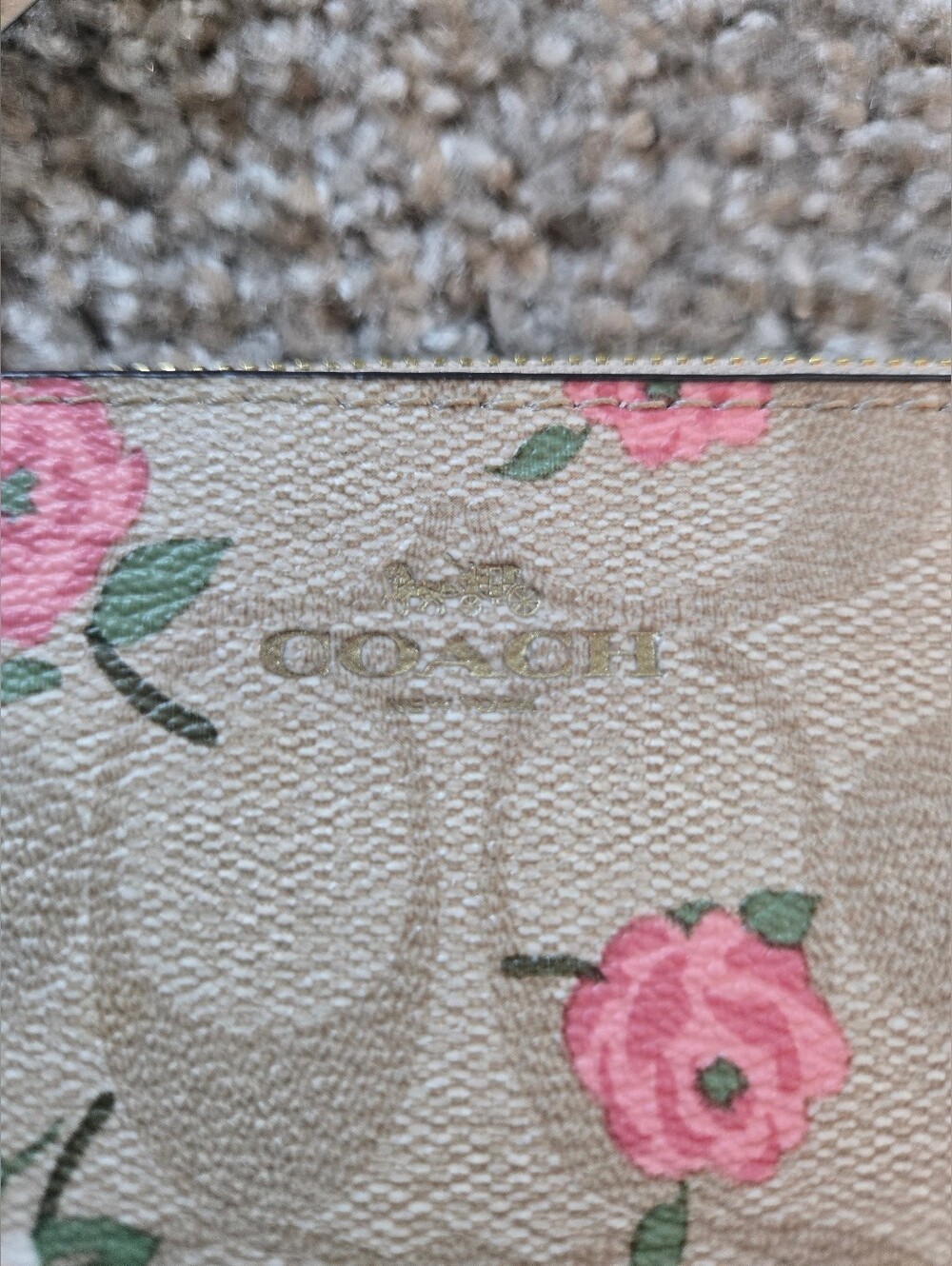 Coach Beige Signature Wristlet with Floral Print - Picture 2 of 6